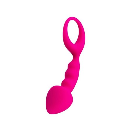 Anal plug bong, silicone, pink color, 12.5 cm, d = 2.5 cm-1