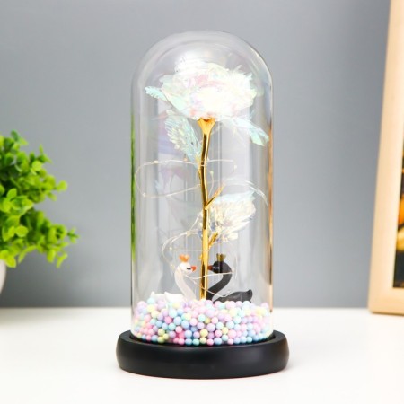 Nightlight "Flower and Swans" LED from batteries 3haaa 11x11x22 cm-3