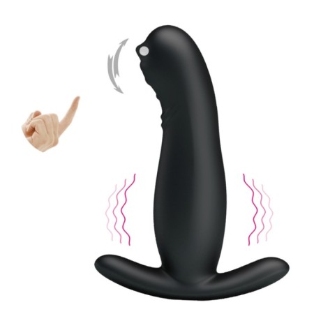 Prostate massager Pretty Love, 7 vibration modes, 4 stroke modes, 11 x 3 cm, black-3