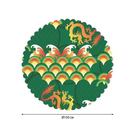 Tables on the table "Fire Dragons", Round, Saten, D = 150 cm-1