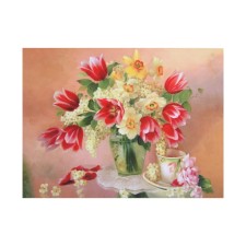 Print for embroidery with ribbons on the Gabardin 