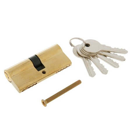 Cylinder mechanism, 70 mm, English key, 5 keys, color gold