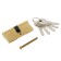 Cylinder mechanism, 70 mm, English key, 5 keys, color gold