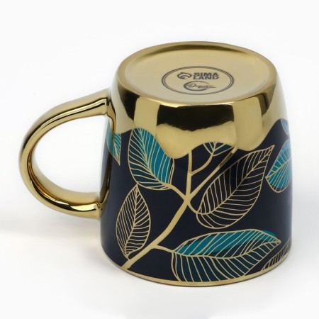 Ceramic "Leaves" mug, 300 ml, blue color-2