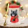 Glass mug with a spoon and lid "Raccoon", 470 ml