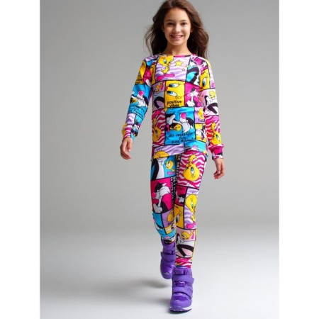 Thermal complex for girls: trousers, sweatshirt, height 146 cm-2