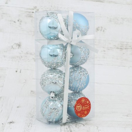 Set of balls plastic D-6 cm, 8 pcs "Night Blizzard"-1