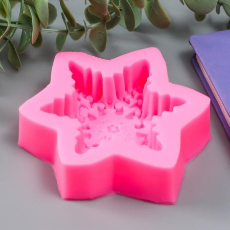 Mold Silicon "Snowflake with patterns" 9,5x7.8x2.5 cm-1