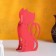 Wooden Kashpo 13 × 5.2 × 24.5 cm with 1 flask "cat", pink give beautifully