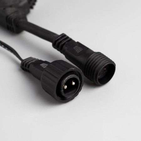 Garland "Clip-Light" 3 threads of 10 m, IP44, UMS, dark thread, 198 LED, glow blue, 8 modes, 24 V-3