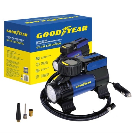 Car compressor Hoodyear Gy-35L Led Digital, 35 l/min, digits. Manometer, lantern, bag 77717-8