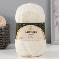 Angara yarn 35% mohair 15% wool, 50% acrylic 250m/100g (205 white)