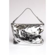 Bag Cross-Body Women's, genuine leather, Ludor silver, 22x8x16 cm