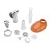 KitFort KT-2113-1, 1000 W meat grinder, 4 nozzles, cord 0.7 m, white-orange