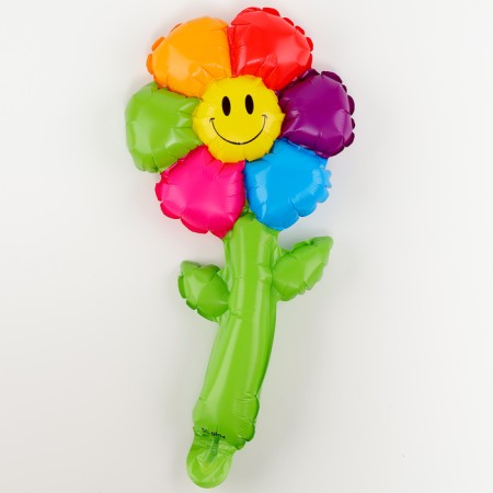 Polymer ball 16 "" Flower seven -color with a stalk "