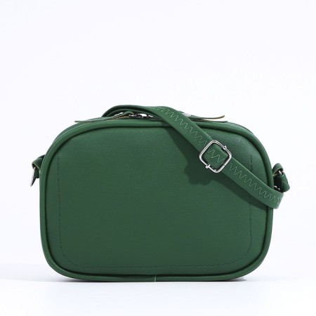 Bag Cross-Bodi with a zipper, green color