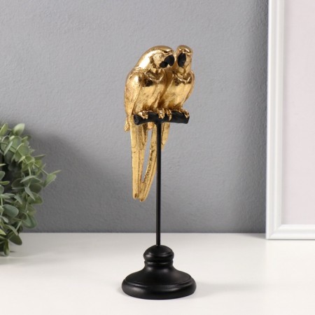 Souvenir Polystone "Golden Parts Ara on a Zhurdochka" 27.5x8.5x8.5 cm-1