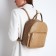 Women's backpack made of artificial leather with lightning, 1 pocket, beige color