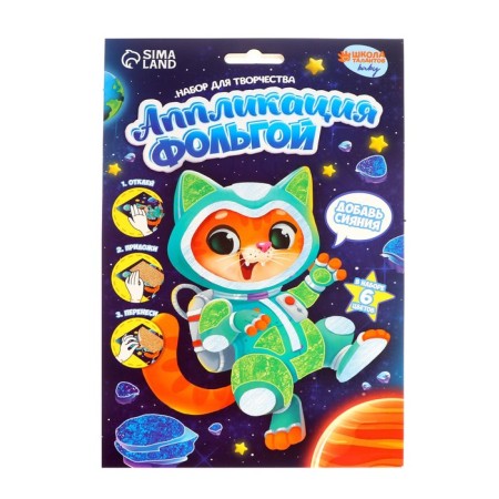 Set for creativity. Application by foil "Cat in space"-2