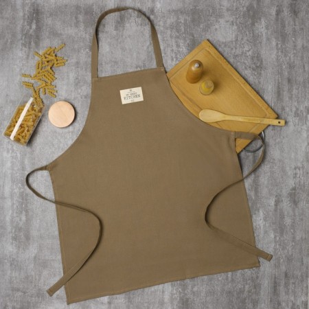 Apron Ethel ECO, olive color, 60x70 cm, 70% HL, 30% linen, 190 g/m2-2