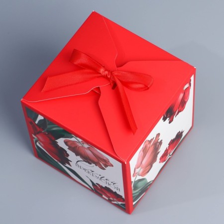 Gift folding box, packaging, "the most beautiful", 12 x 12 x 12 cm-3