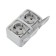 Horizontal block 2 sockets (ceramics) mini ip54 with grounding, o/y, gray kranz