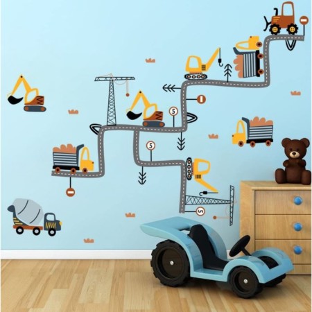 Stick plastic interior color "Construction equipment" 30x60 cm set 2 sheets
