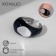 Ring "Fluid" oval, black color in silver, dimensionless