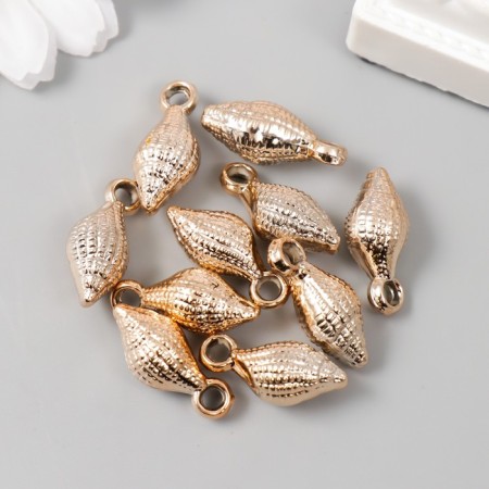 Decor for creativity plastic for metal "shell" gold set 10 pcs 1.2x1.8x0.7 cm-2