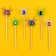 Skewers "Colored Spiders", in a set of 6 pieces, mix