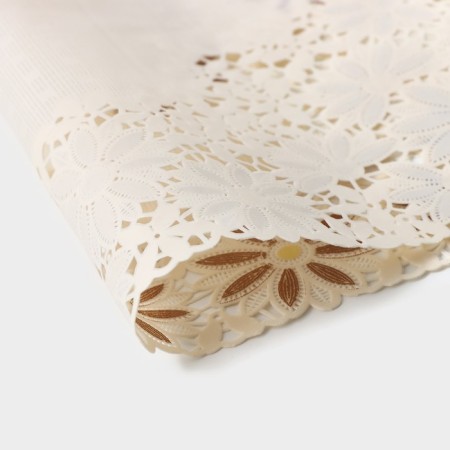 Openwork napkin for the table "Buttercup", 45 × 30 cm, the color of beige-brown-3