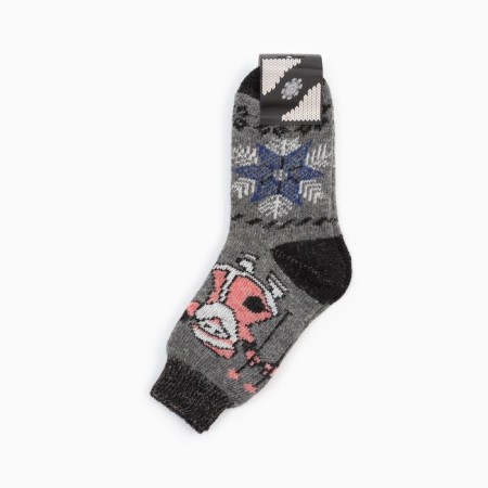 Male woolen socks "Santa Claus", gray color, size 29-3
