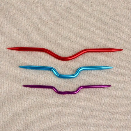 A set of auxiliary knitting needles, aluminum, d = 2/3 mm, 9/10/12 cm, 3 pcs, color mix-1