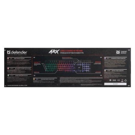 Keyboard Defender Arx GK-196L, game, wired, backlight, 104 keys, USB, black-7
