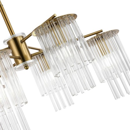 Suspended EVOLUCE lamp. Sle1122-303-06. Lynden. 6x40 watts, E14, 71x71x47 cm, brass color-2