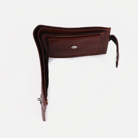 Male purse on a magnet, department for bills, for maps, brown color-2
