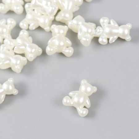 Beads for creativity plastic "Bear Pearl" set 25 pcs 0.6x1.2x1.4 cm