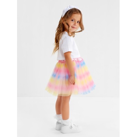 Children's skirt kaftan "gradient" pink, length 30 cm-4