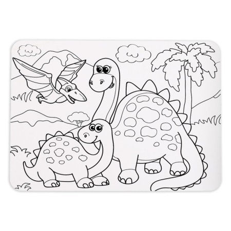 Puzzle in the frame "World of dinosaurs", 34 details + coloring-2