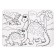 Puzzle in the frame "World of dinosaurs", 34 details + coloring