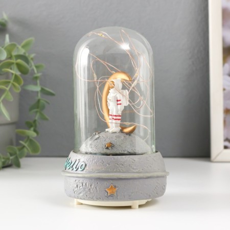 Souvenir Polystone Light "Cosmonaut on the Moon in the flask" Sound 2haaa 9x9x14.5 cm mix-7