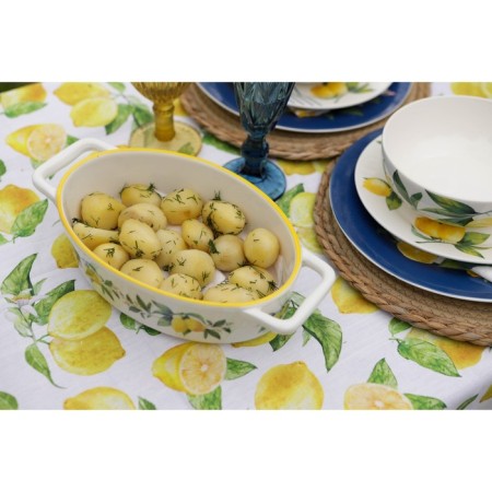 Form for baking of heat -resistant ceramics oval shade "lemon", 27.5 × 15 cm, white color-6