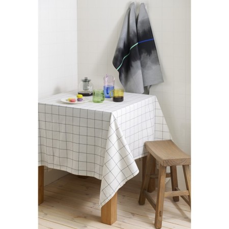 White cotton tablecloth in the Essential cage, size 170x250 cm-5