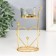 Climber metal, glass for 1 candle "Heart. Balls" D-4.5 cm gold 9x4.5x17 cm