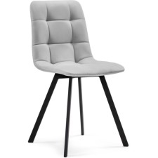 Stool on a metal frame chilli metal/velor, black/light gray 43.5x50x87.5 cm