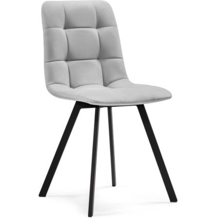 Stool on a metal frame chilli metal/velor, black/light gray 43.5x50x87.5 cm