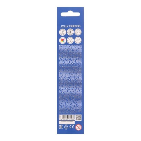 Pencils 6 colors Erichkrause "Jolly Friends" Plastic, hexagonal, euro suspension-4