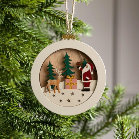 Christmas tree toy "Ball with Santa Claus", from batteries, glow warm white-1