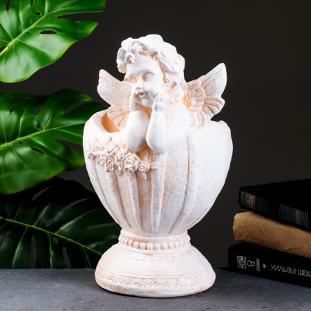 Figure pot "Angel in a vase" Beige, 1.2 l / 20x35x23cm-4