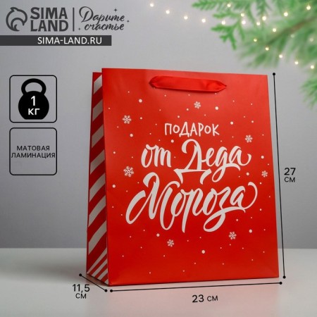 Package Laminated Vertical “Gift from Santa Claus”, ML 23 x 27 x 11.5 cm, New Year